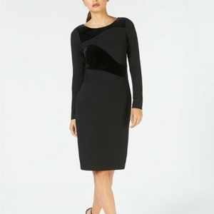 Calvin Klein Long Sleeve Velvet-Swirl dress size10